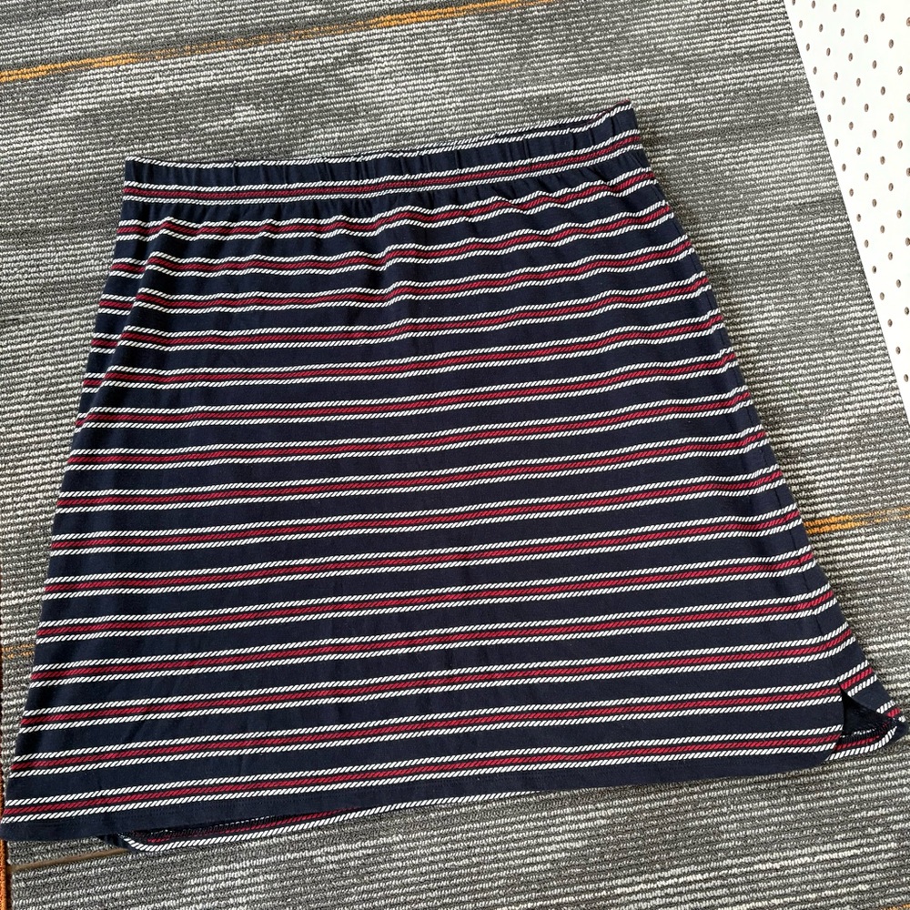 Talbots A-Line Skirt with Navy White and Red Stripes XL